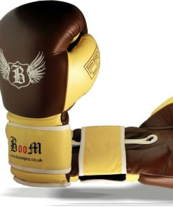 Boom Pro Leather Boxing Gloves MMA Training Punch Bag Sparring Muay Thai Mitts