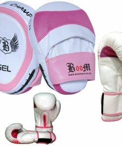 Boom Boxing Gloves Focus Pads Set Ladies Hook Jab MMA Punch Bag Training-1