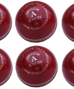 Boom Cricket Balls Match Quality 6 Hard Balls Set Leather Test T20 ODI 5.5oz