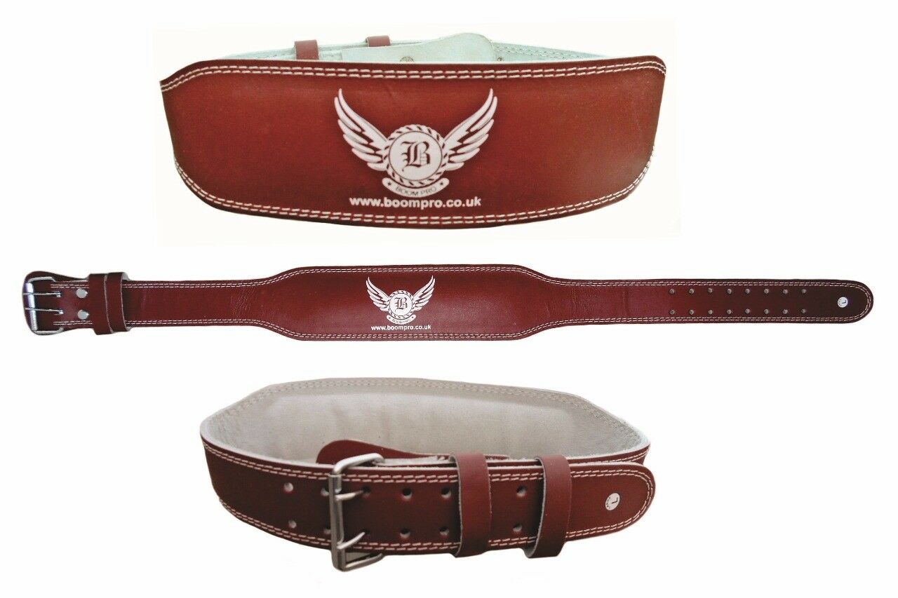 Boom Leather 4" Weight Lifting Gym Belt Training Back Support Fitness Strap - Image 2