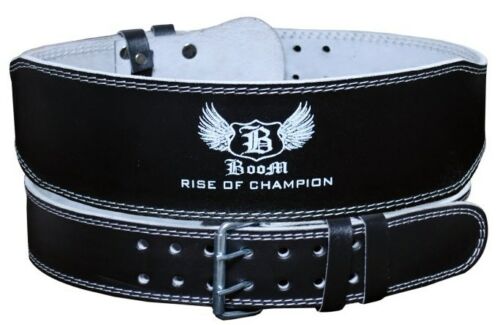Boom Leather 4" Weight Lifting Gym Belt Training Back Support Fitness Strap - Image 4