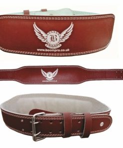 Boom Leather 4" Weight Lifting Gym Belt Training Back Support Fitness Strap