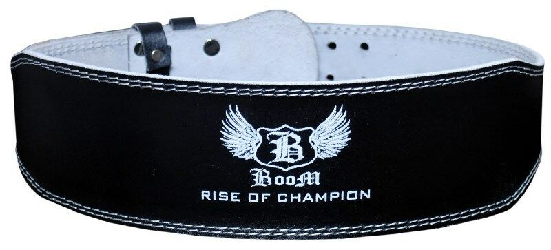 Boom Leather 4" Weight Lifting Gym Belt Training Back Support Fitness Strap - Image 6