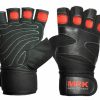 Boom Leather Weightlifting Gym Gloves Training Body Building Wrist Straps UK