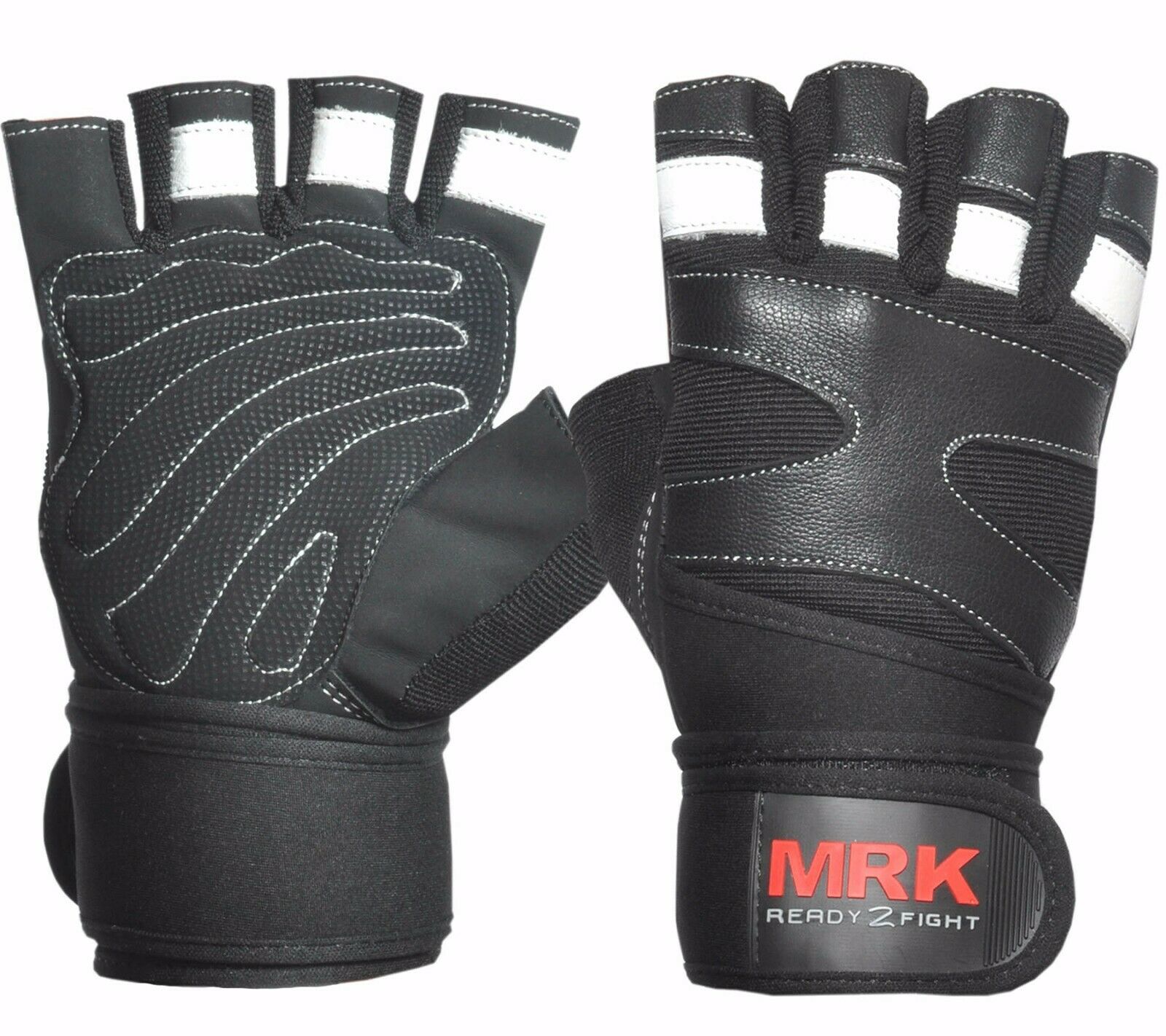 Boom Leather Weightlifting Gym Gloves Training Body Building Wrist Straps UK - Image 8