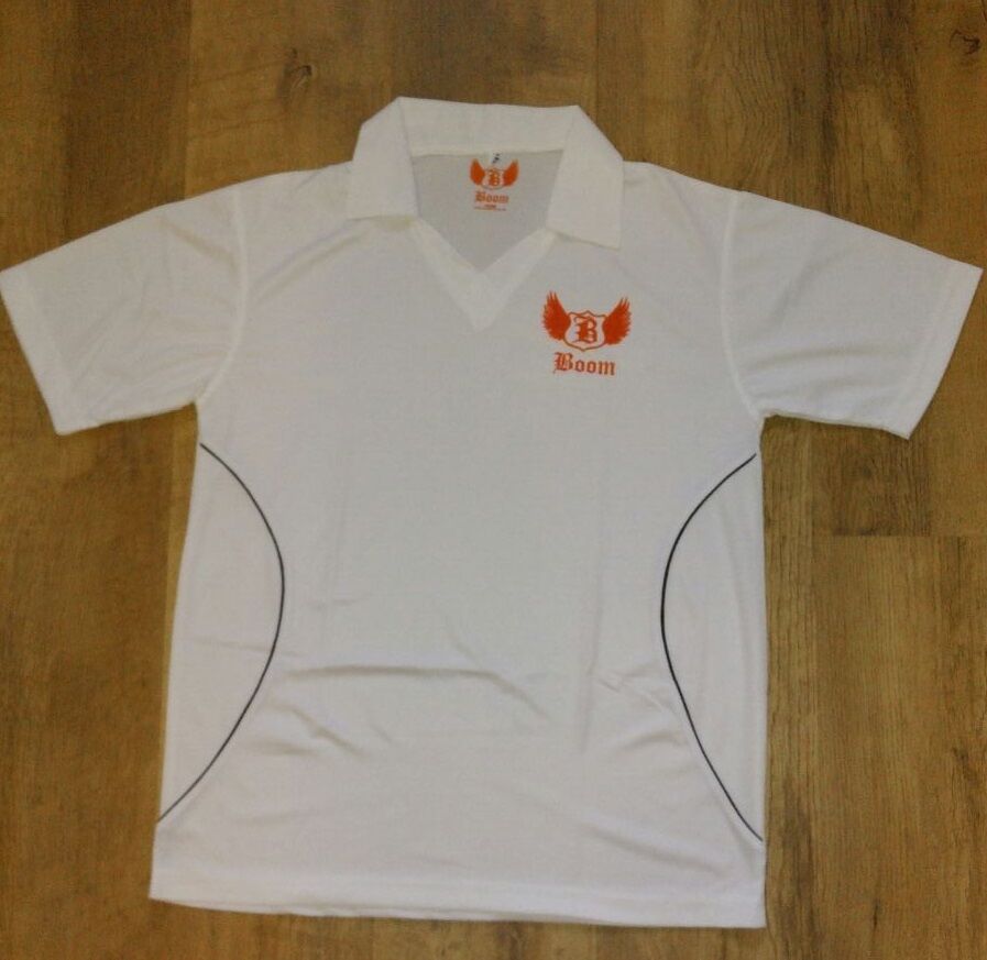 Boom Pro Mens Cricket T Shirt and Cricket Trousers White Sleeves Sports S,M,L,XL