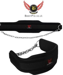 Boom Pro Dipping Belt Weight Lifting Bodybuilding Chain Gym Back Support Fitness