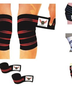 Boom Pro Weightlifting Knee Wraps Powerlifting Gym Straps Support Leg Sleeves UK