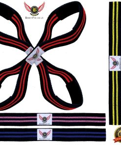 Boom Weight Lifting Wrist Straps Figure 8 Padded Cuff Gym Support Hand Bar Grips