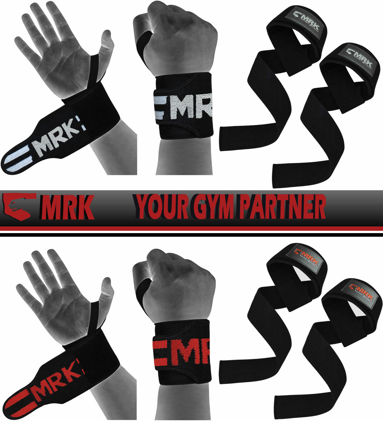Boom Weightlifting Wrist Straps Gym Wraps Bodybuilding Grip Support Hand Bar - Image 2